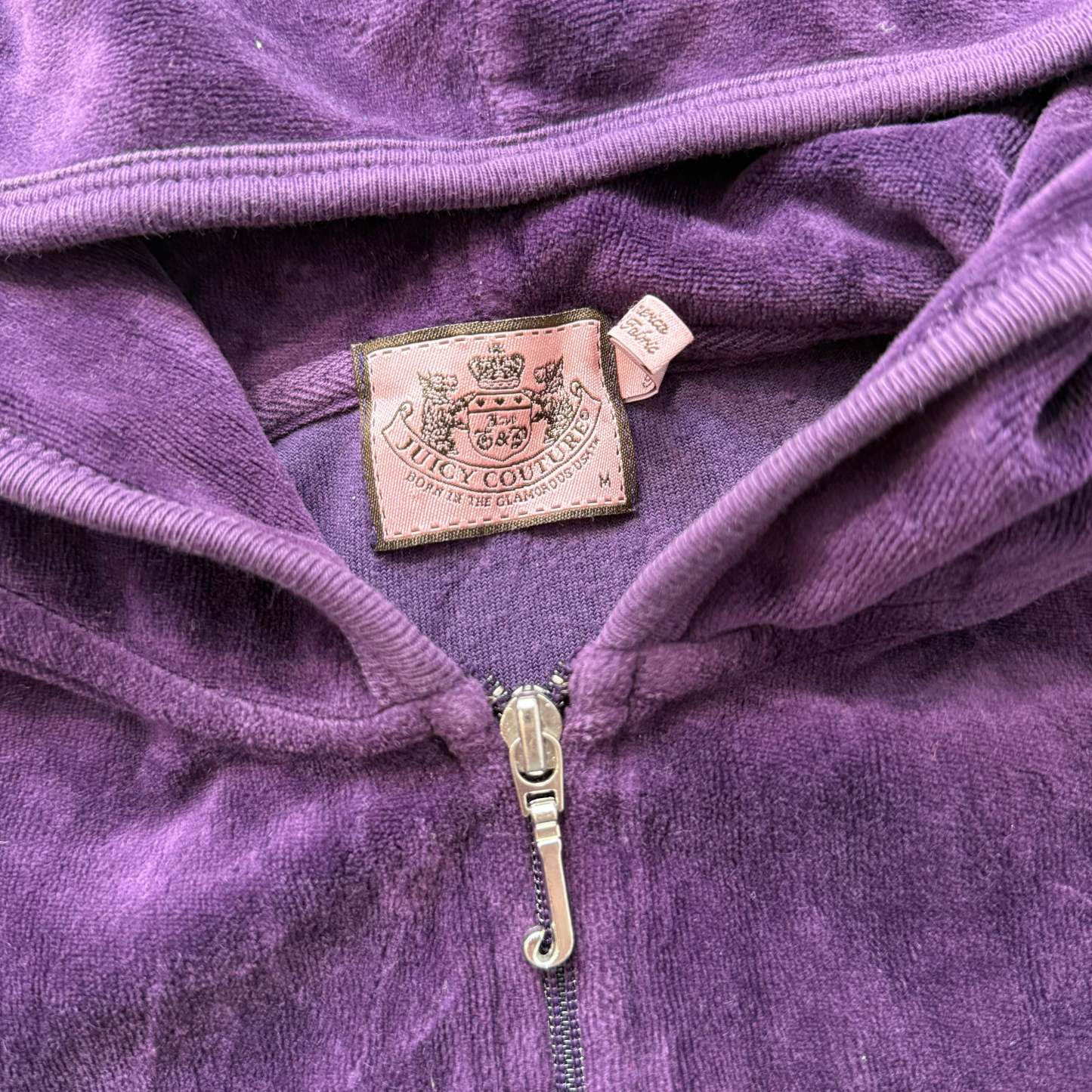 Juicy Couture Scottie Dogs Women's Purple Velour Zip-Up Hoodie Rhinestone Size M-Coordom