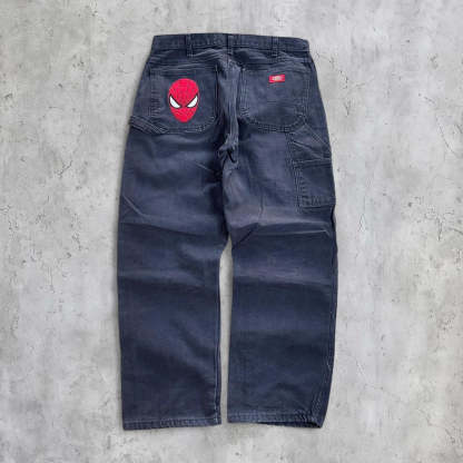 (34X30) spider-man embroidered jeans-Coordom