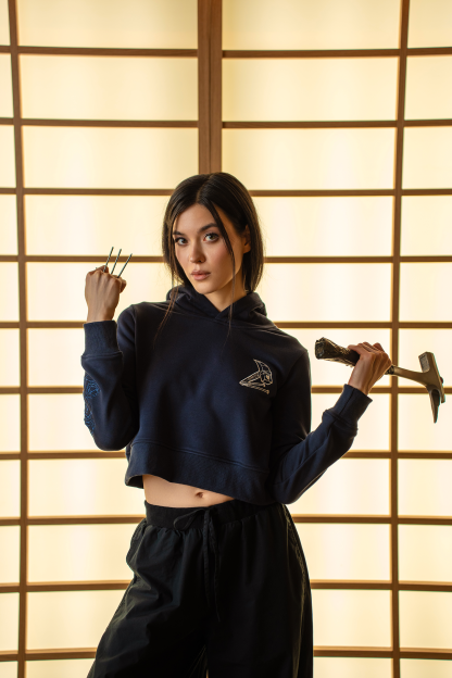 Hammer Cropped Hoodie-Coordom