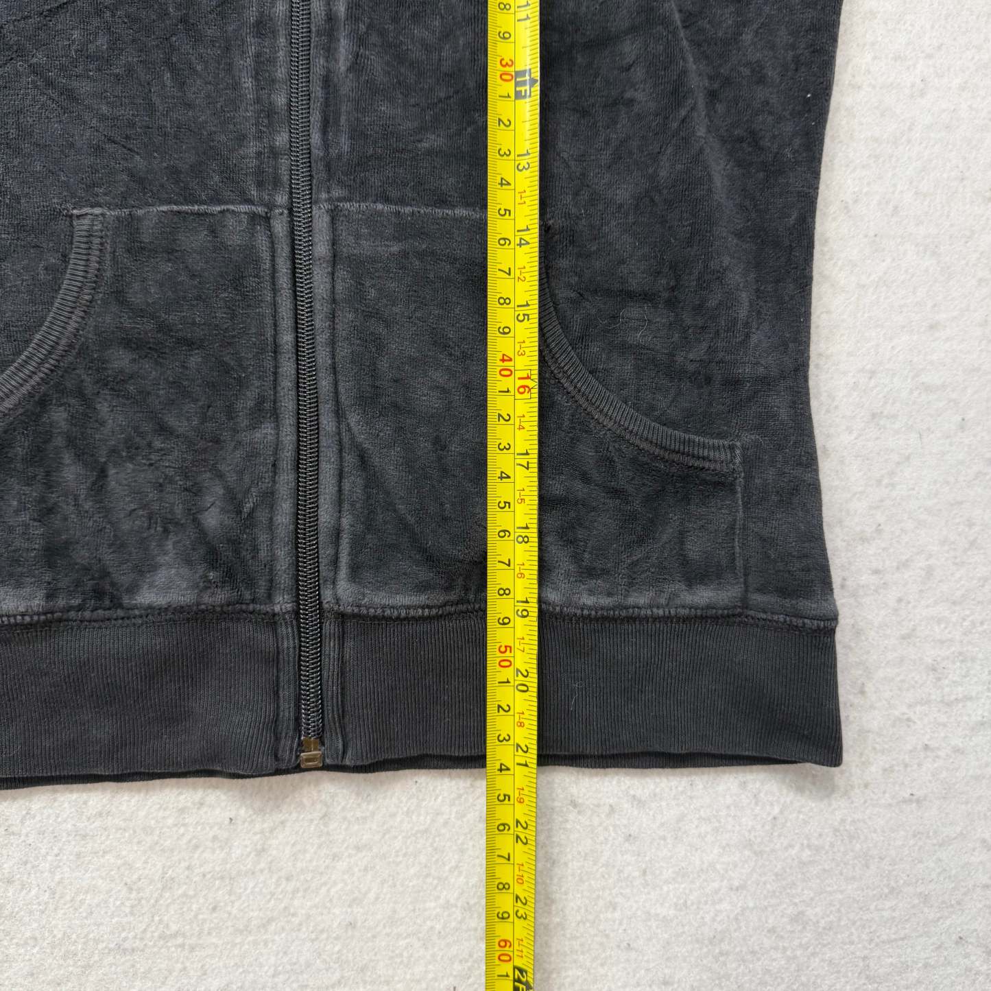 Juicy Couture Black Velour Tracksuit Set Zip Up Hoodie & Flared Pant Logo Size S-Coordom