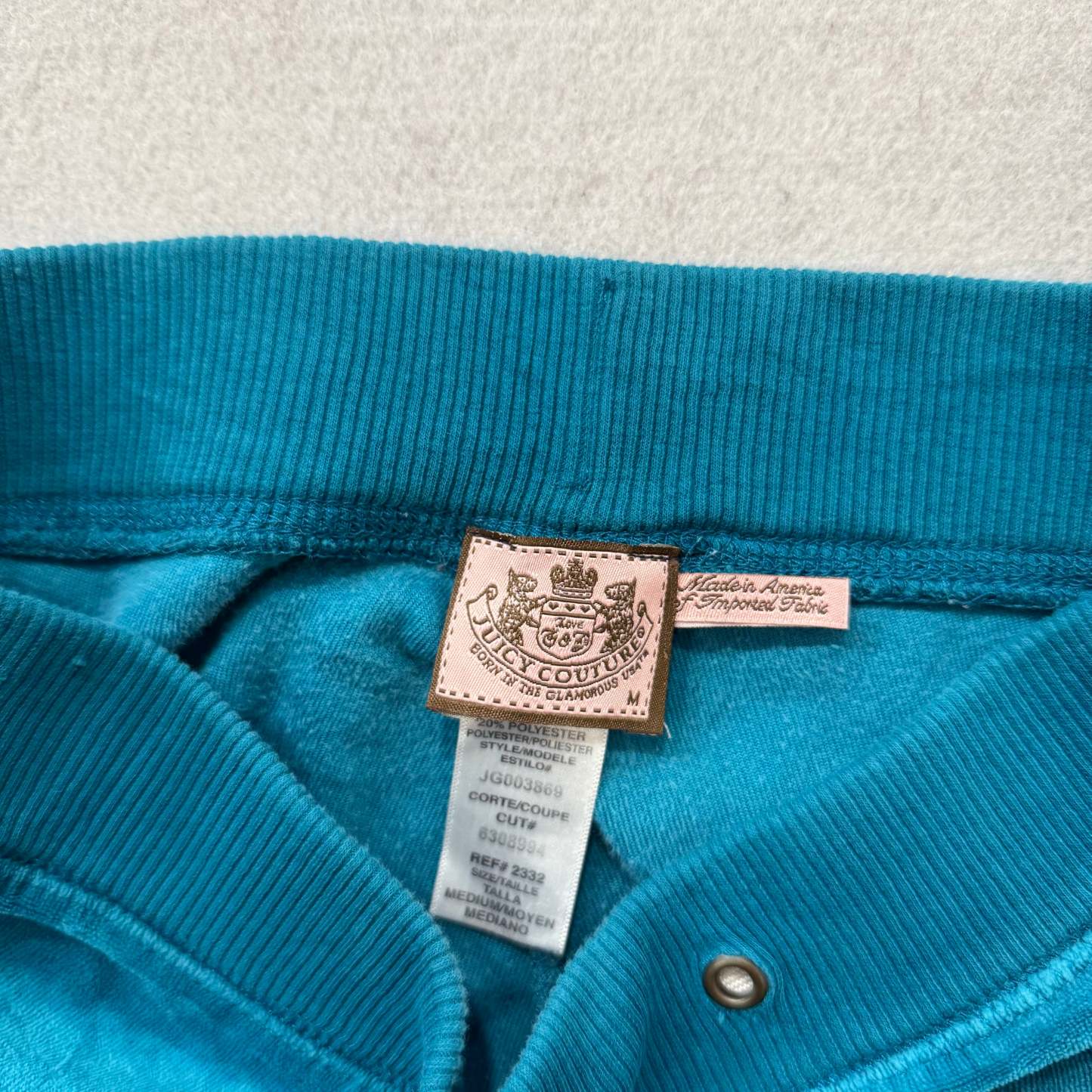 Juicy Couture Women's Teal Blue Velour Flared Track Pant Loungewear Y2K Size M-Coordom