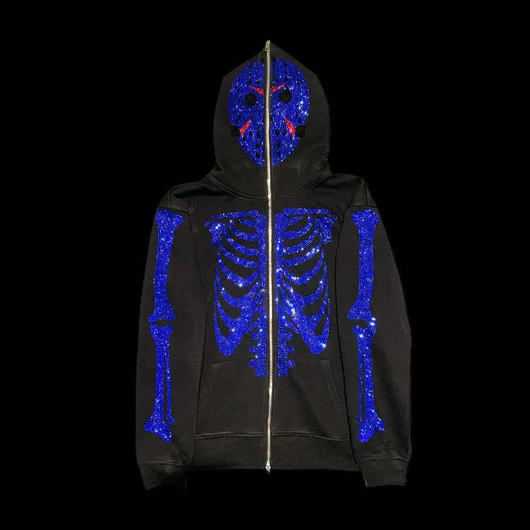 Rhinestone Skull Sweatshirt-Coordom