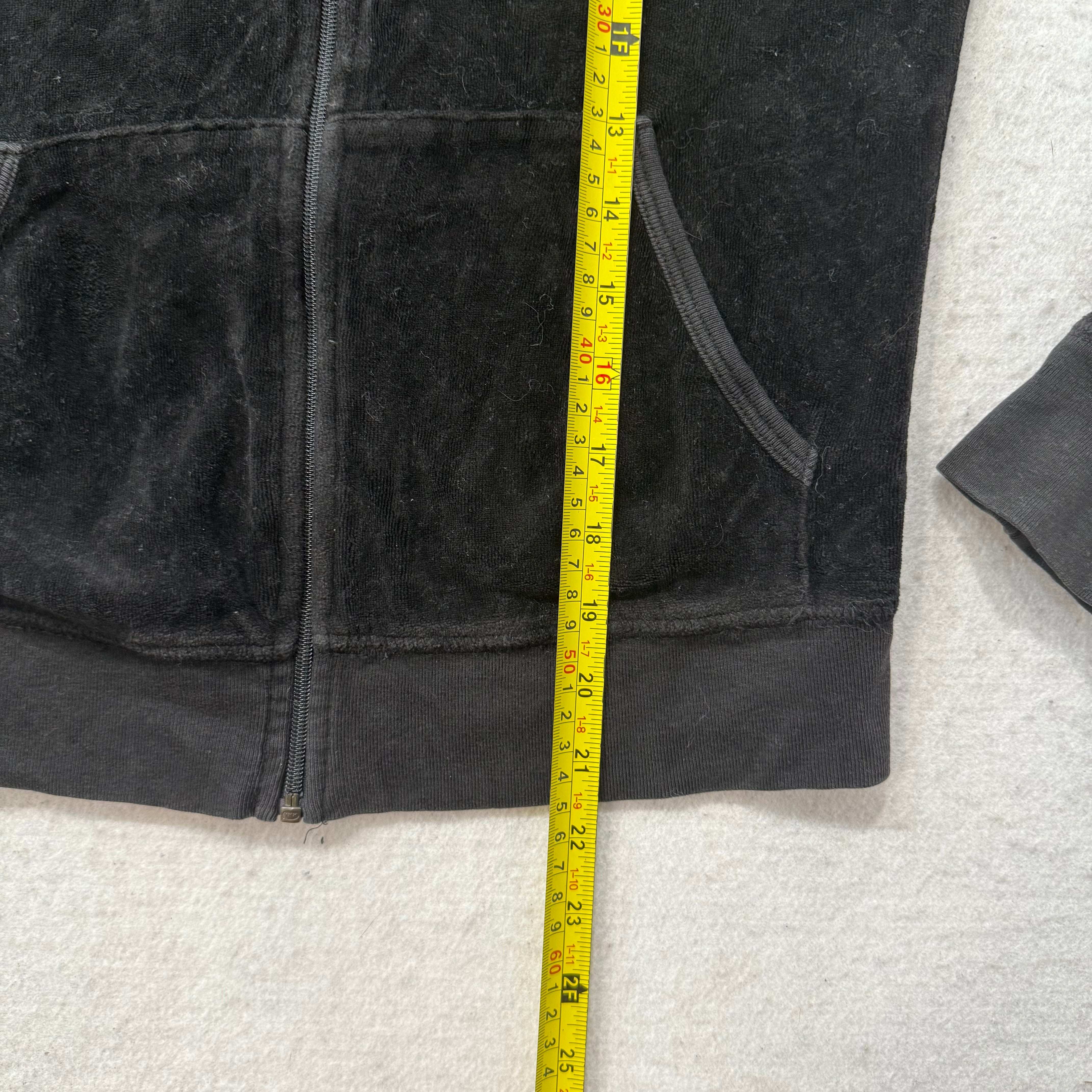2003 Juicy Couture “Scottie Dog” Black Velour Tracksuit Set Hoodie & Pant Size M-Coordom