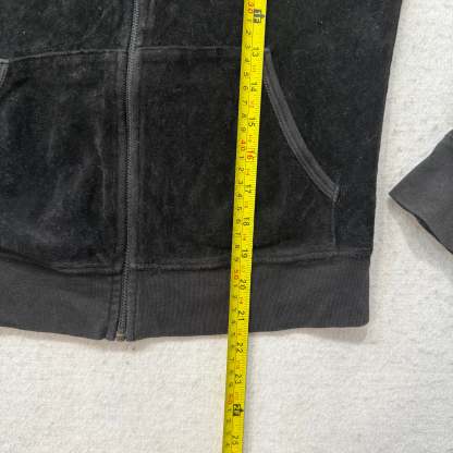 2003 Juicy Couture “Scottie Dog” Black Velour Tracksuit Set Hoodie & Pant Size M-Coordom