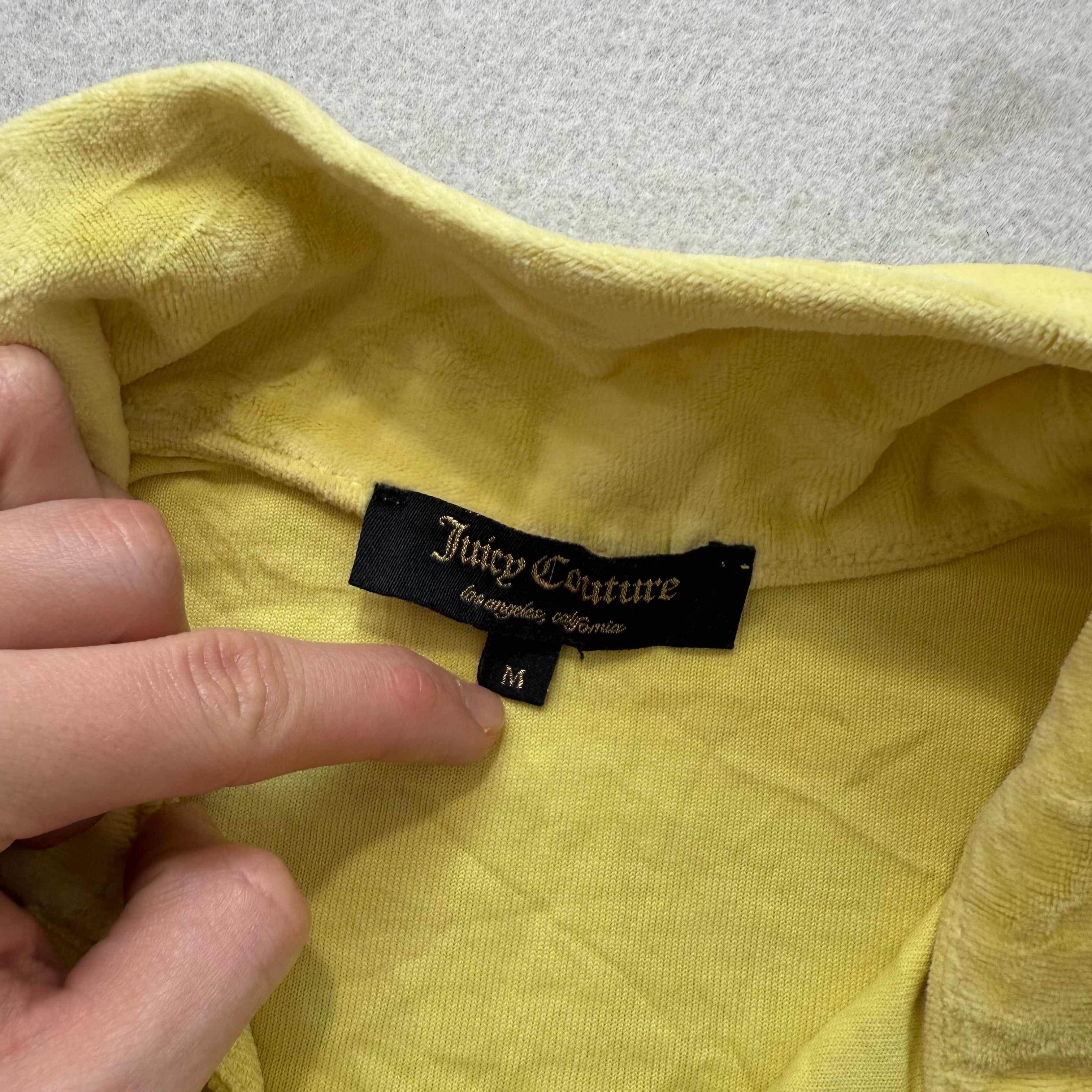 Juicy Couture Fun is back Women's Yellow Velour Track Jacket Rhinestone Size M-Coordom