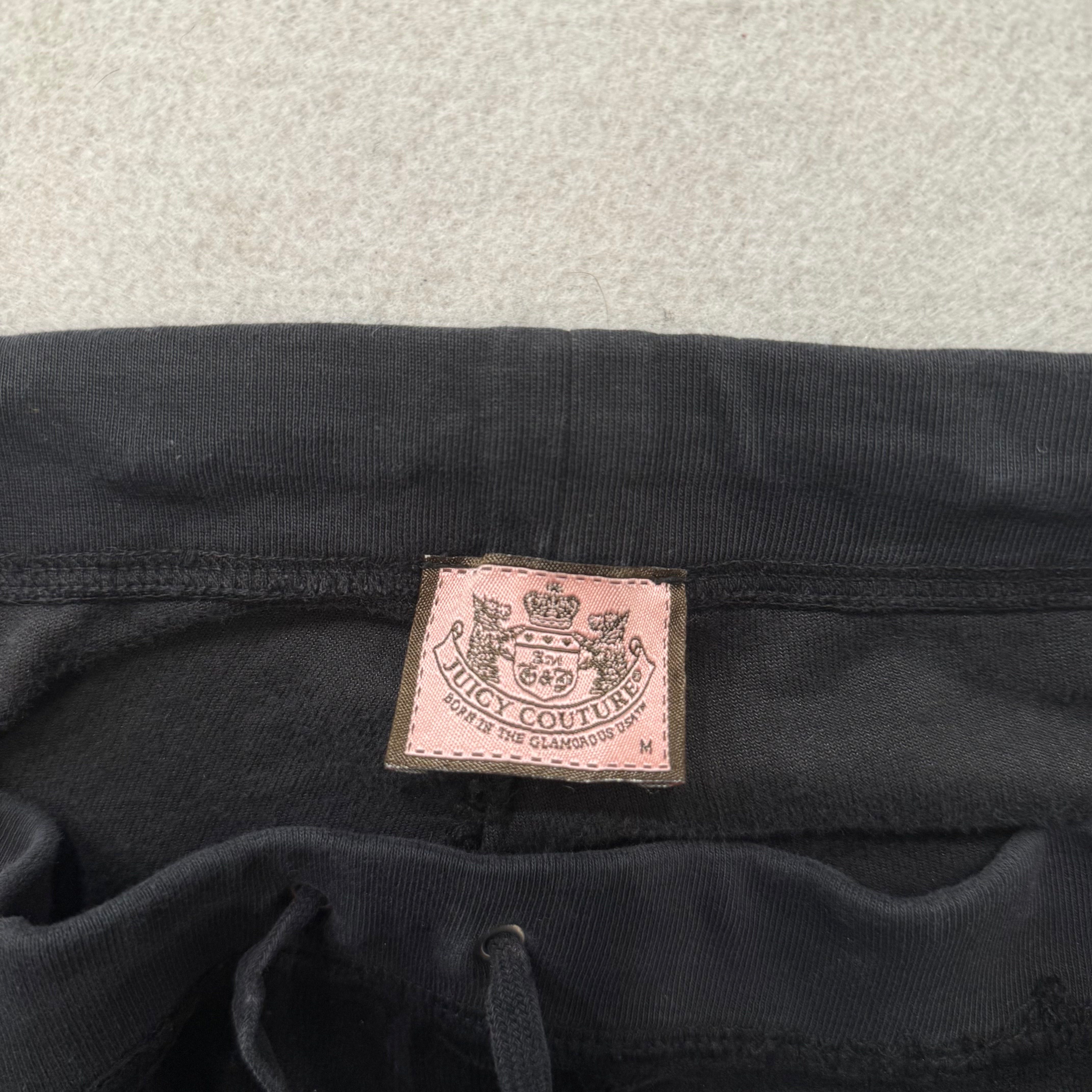 2003 Juicy Couture “Scottie Dog” Black Velour Tracksuit Set Hoodie & Pant Size M-Coordom