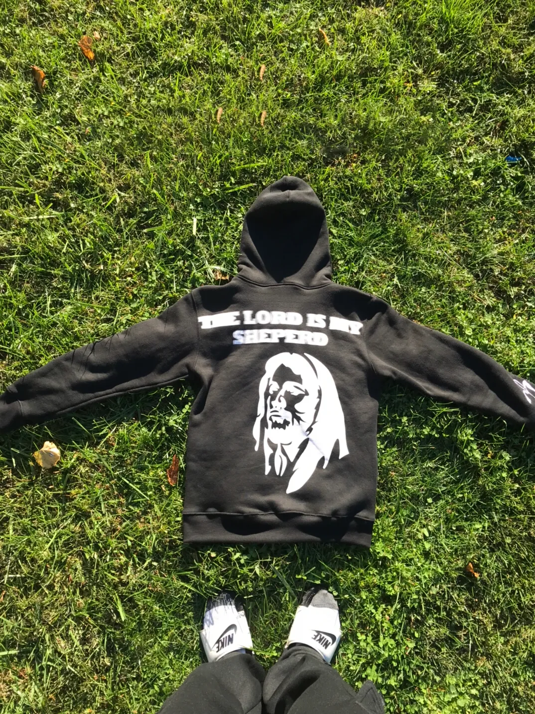 The Lord Is My Sheperd Print Zipper Hoodie-Coordom