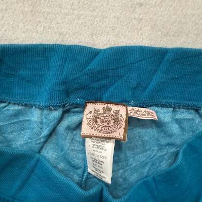 Vintage Juicy Couture Women Dark Teal Velour Flared Track Pant Loungewear Size L-Coordom