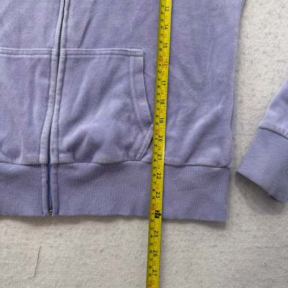 Vintage Juicy Couture Women's Lavender Velour Full Zip Hoodie Loungewear Size L-Coordom