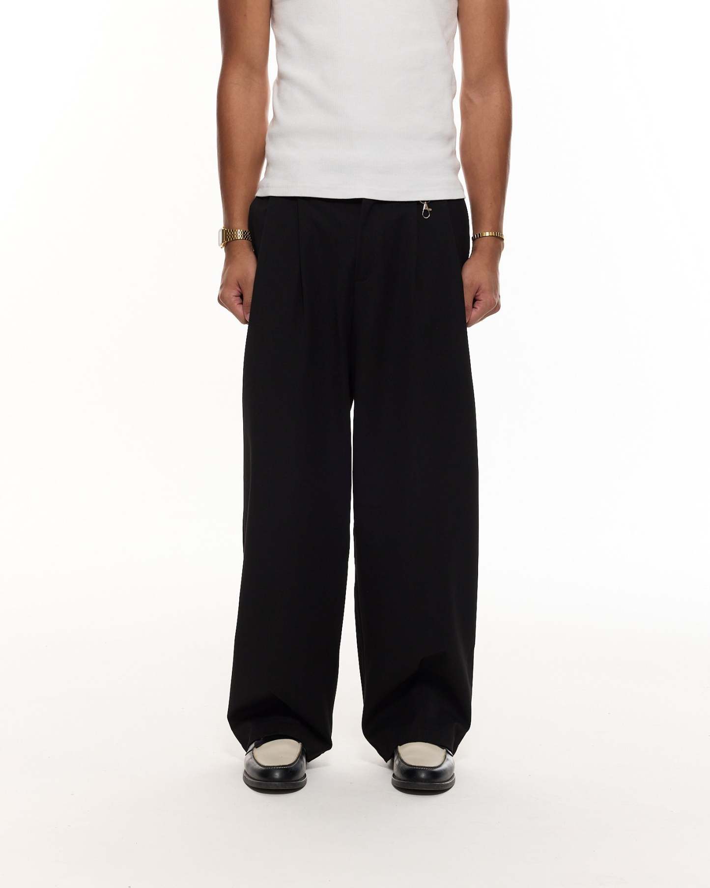 PLEATED UTILITY PANTS-Coordom