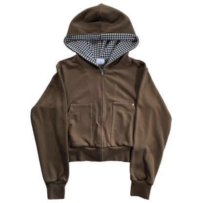 LAZY PLAID ZIP UP HOODIE|Streetwear Oversized Vintage Casual Wear-Coordom