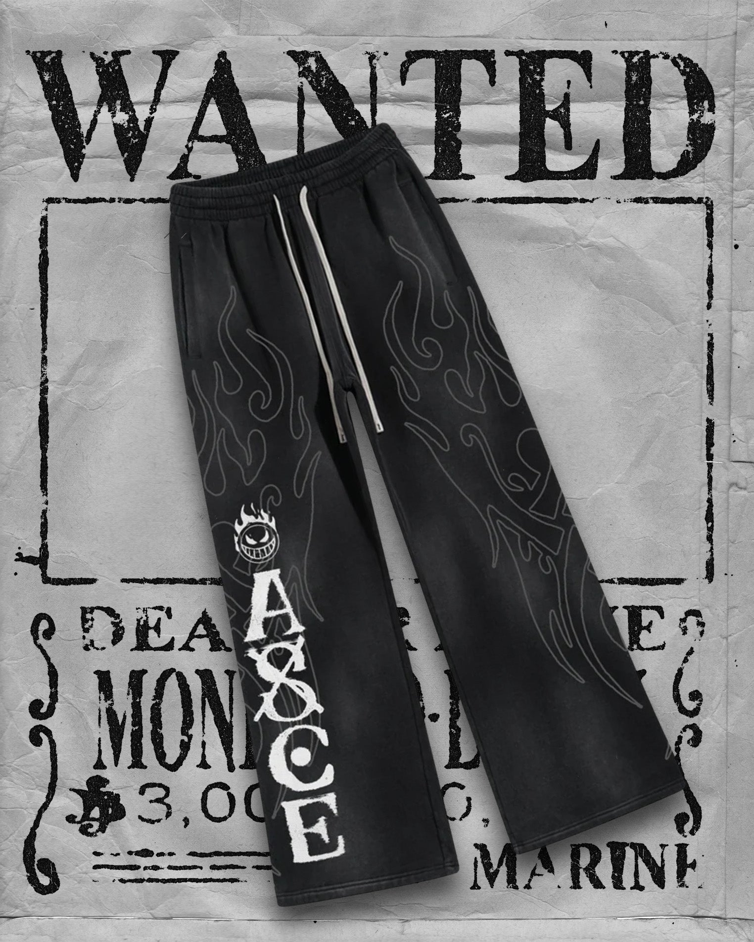 ACE SWEATS | O.P.|Anime Streetwear Baggy Pants-Coordom