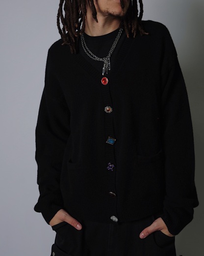 BLACK BEARD RING CARDIGAN | O.P.-Coordom