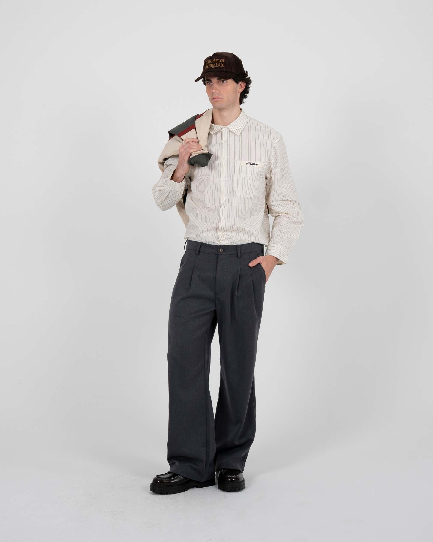 DOUBLE-PLEATED WIDE-LEG TROUSERS-Coordom