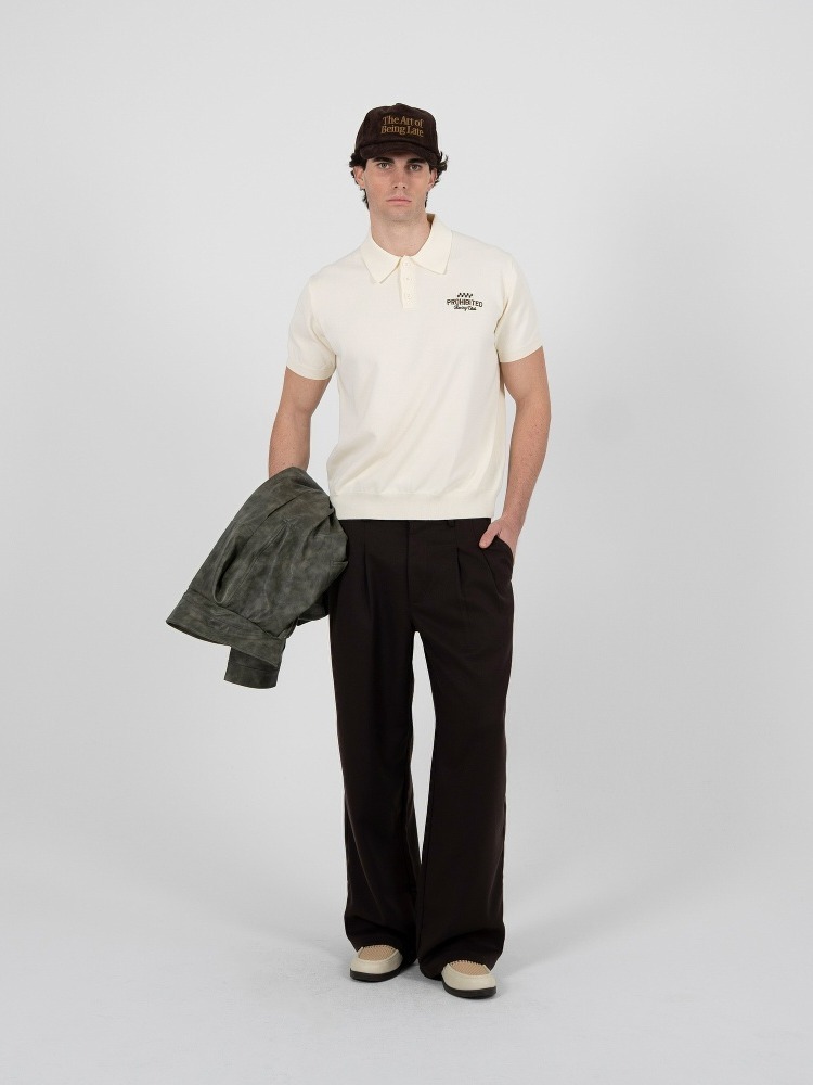 DOUBLE-PLEATED WIDE-LEG TROUSERS-Coordom
