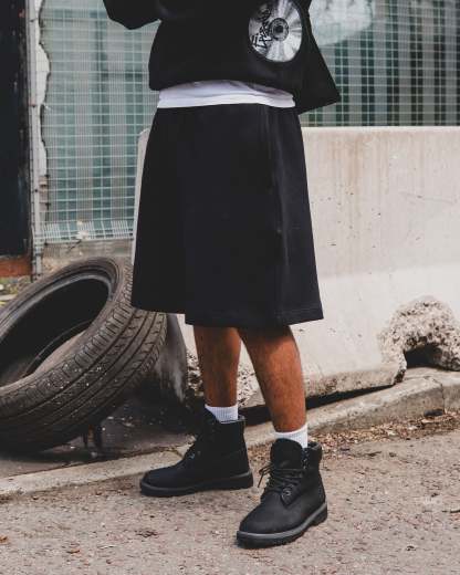 Disc Baggy Shorts Black [630GSM]-Coordom