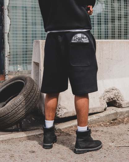 Disc Baggy Shorts Black [630GSM]-Coordom