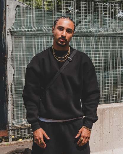 Disc Sweatshirt Black [630GSM]-Coordom