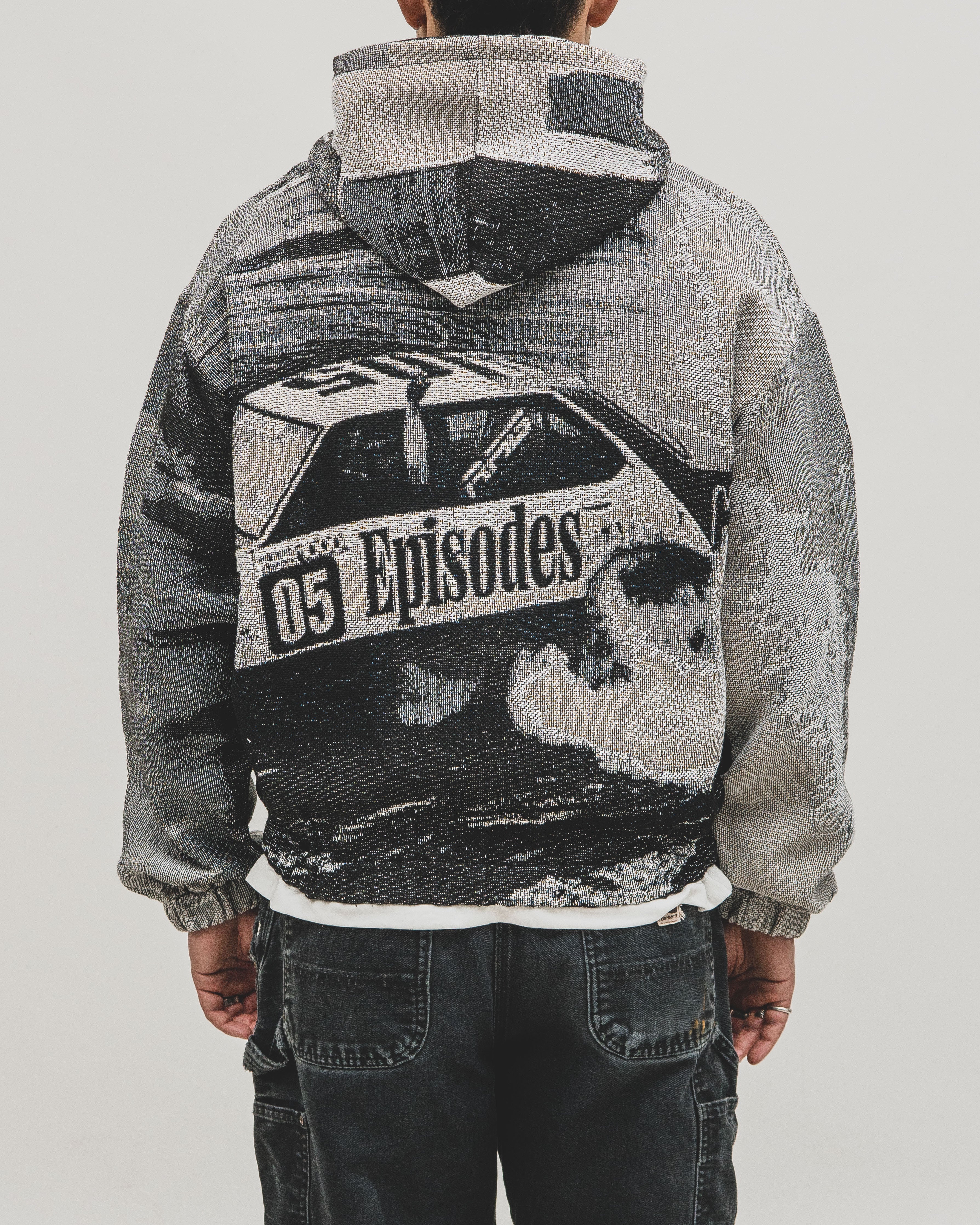 Tapestry Zip-Up Hoodie (MONO) | Vintage Streetwear Oversized Jacket-Coordom