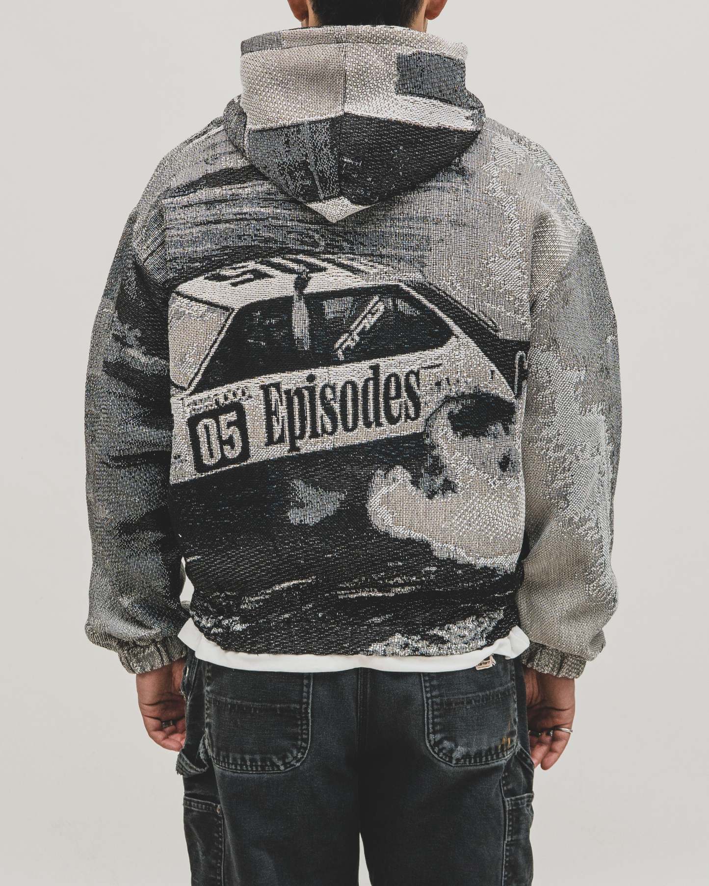 Tapestry Zip-Up Hoodie (MONO) | Vintage Streetwear Oversized Jacket-Coordom