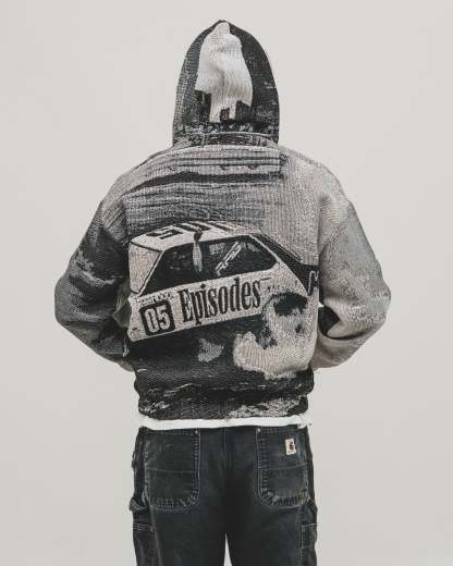 Tapestry Zip-Up Hoodie (MONO) | Vintage Streetwear Oversized Jacket-Coordom