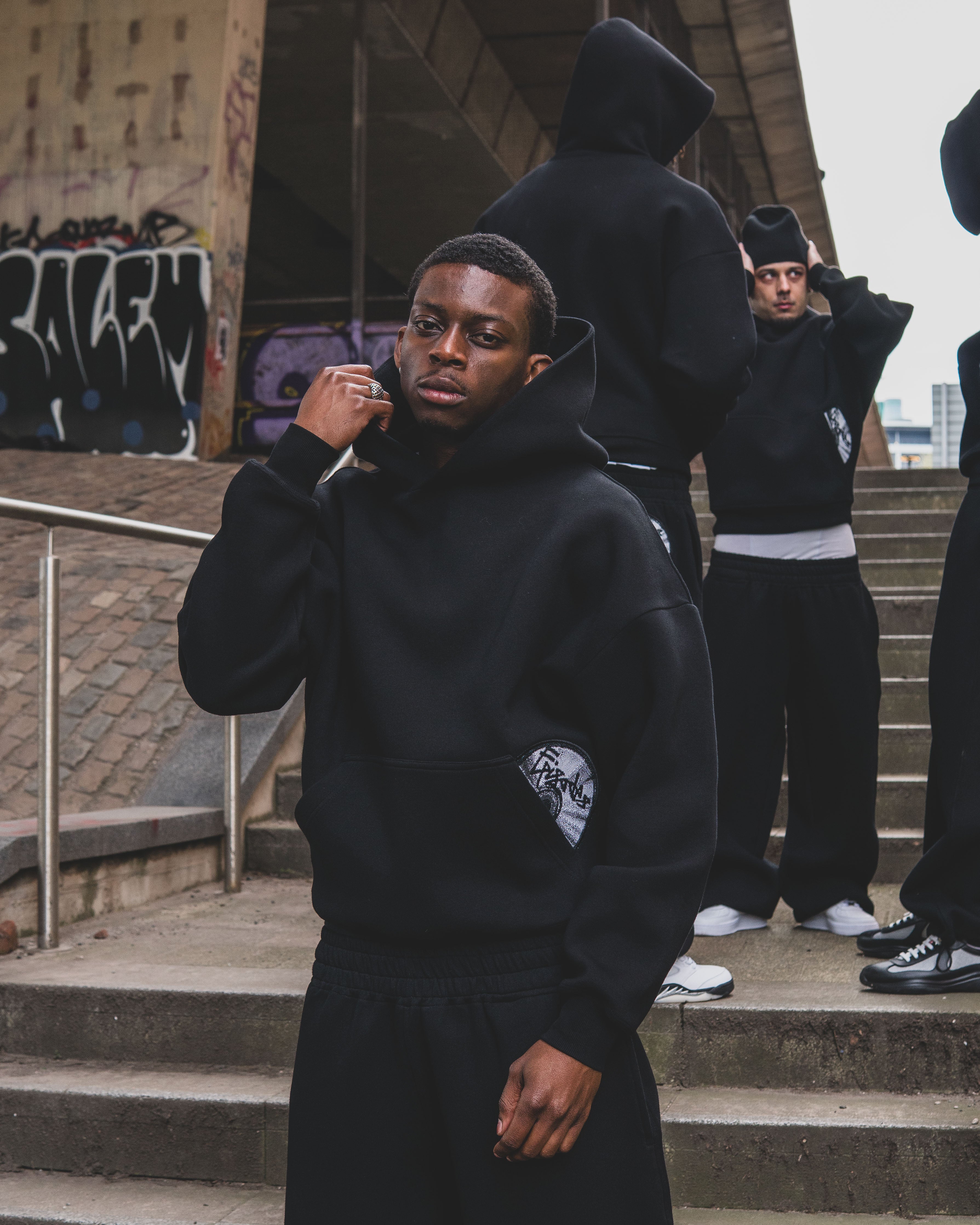 Disc Hoodie Black [630GSM]|Streetwear Oversized Vintage Casual Wear-Coordom