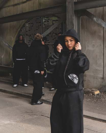 Disc Hoodie Black [630GSM]|Streetwear Oversized Vintage Casual Wear-Coordom