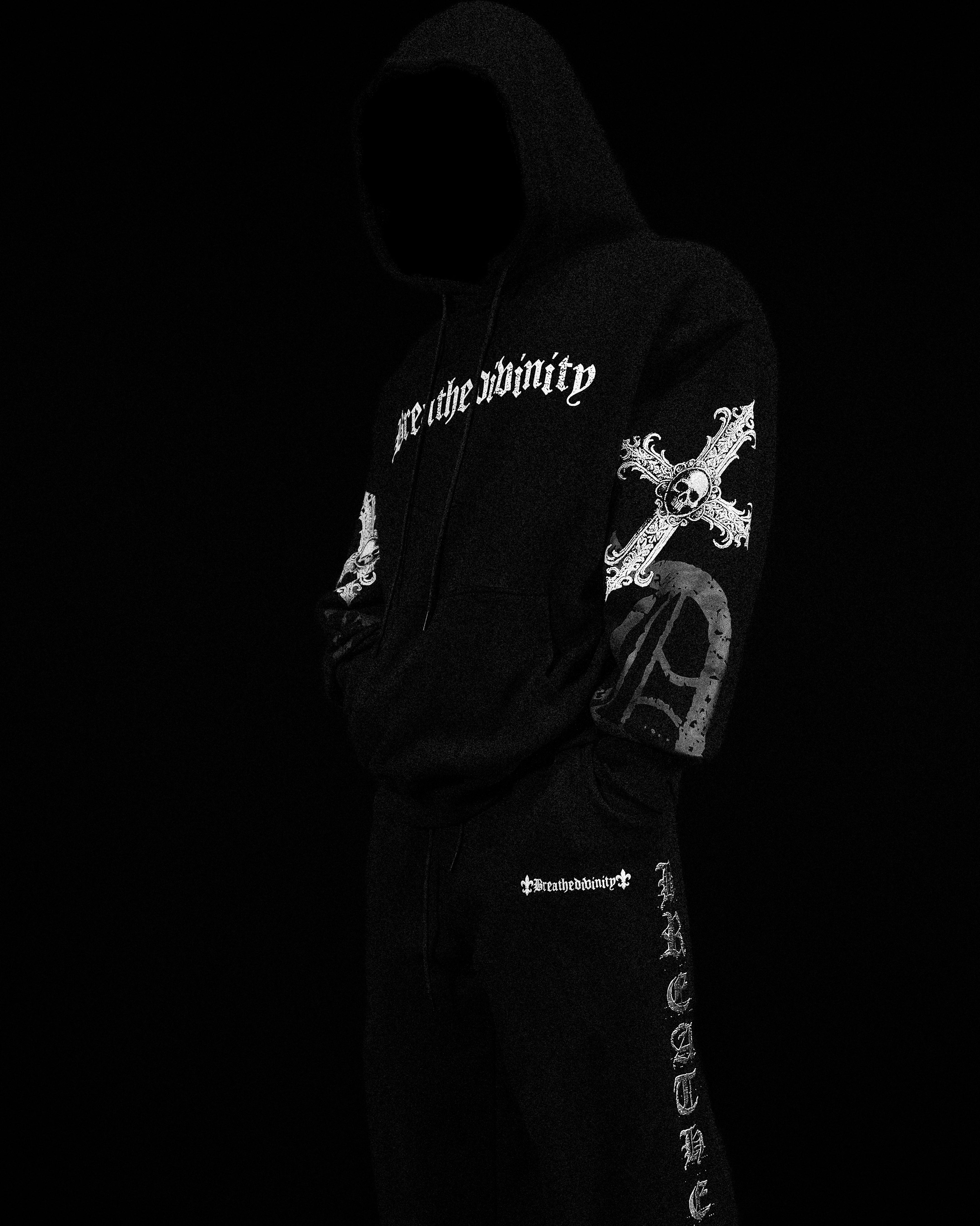 Elegant Oversized pullover hoodie [VOID BLACK]-Coordom