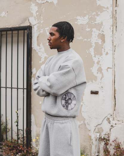 Disc Sweatshirt Grey [630GSM]-Coordom