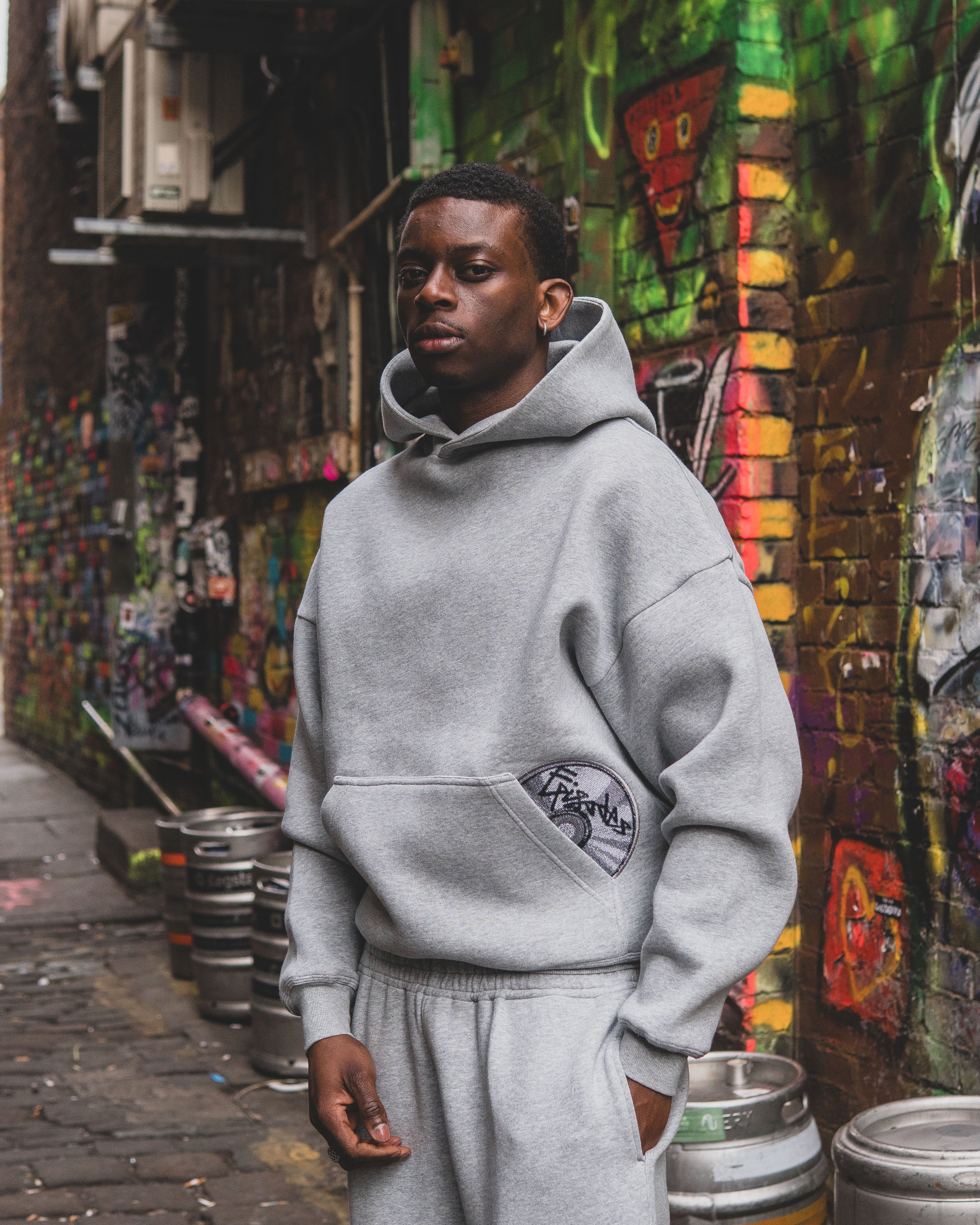 Disc Hoodie Grey [630GSM]|Streetwear Oversized Vintage Casual Wear-Coordom