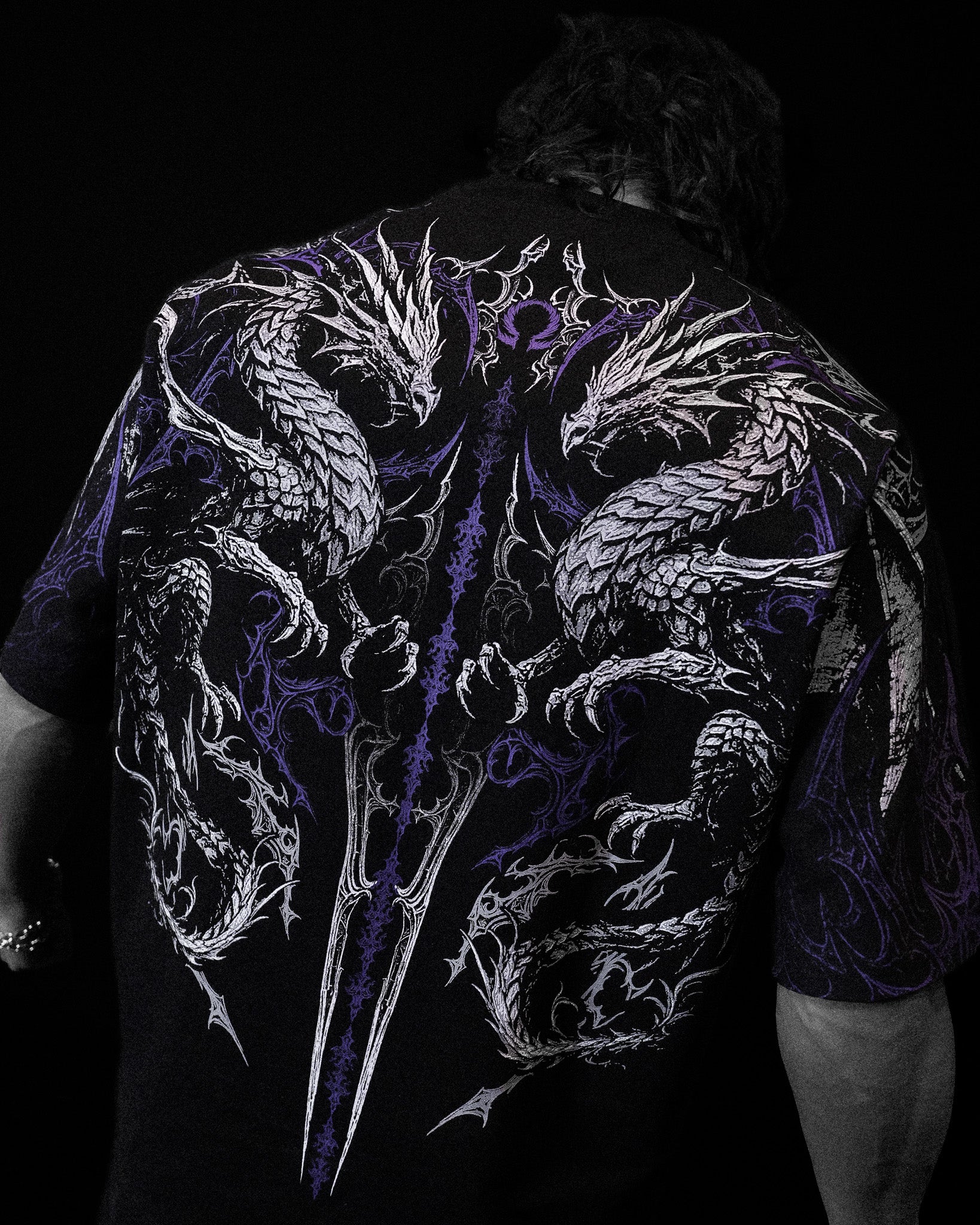 Dragon Blade Oversized T-SHIRT [HOLLOW PURPLE]-Coordom