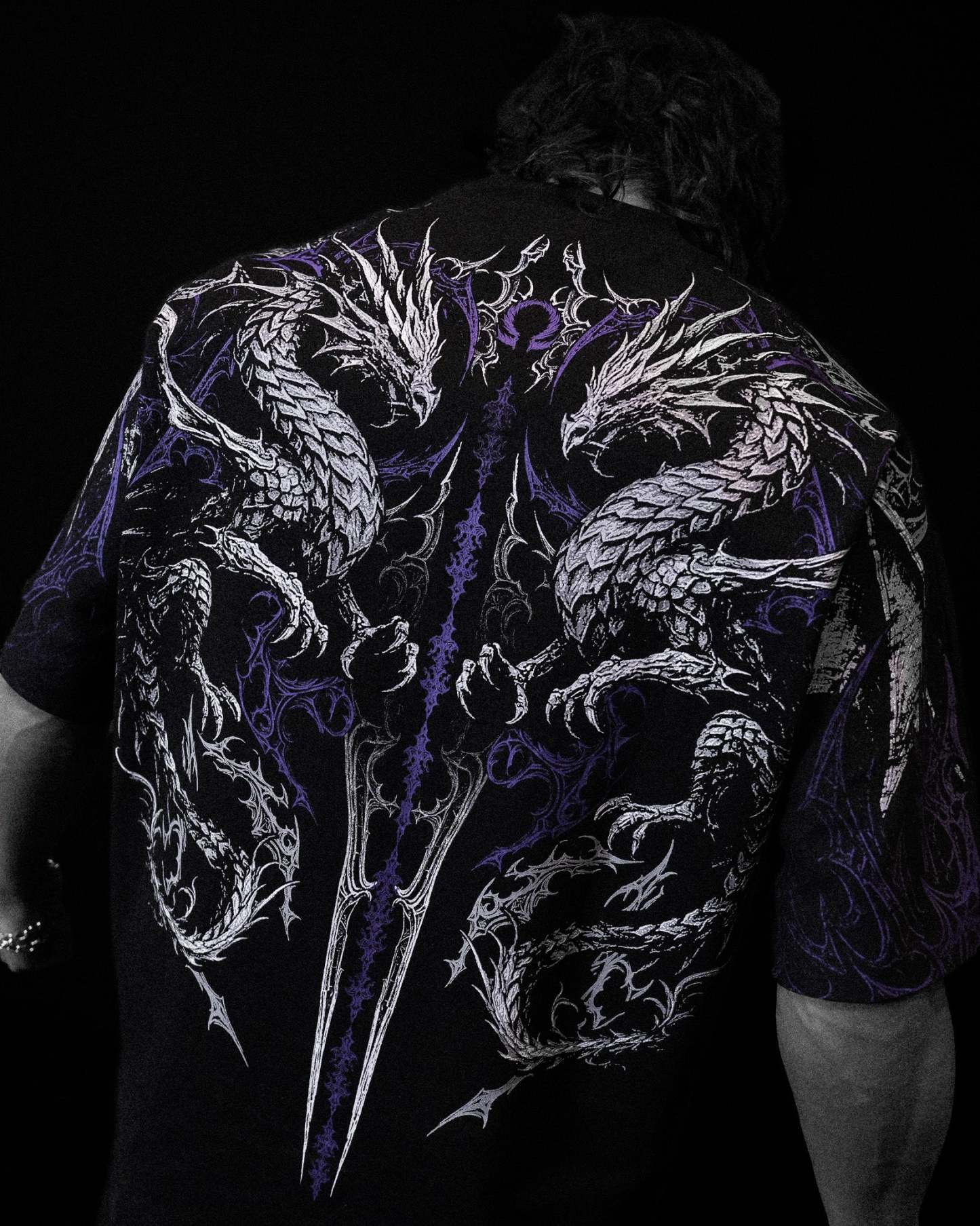 Dragon Blade Oversized T-SHIRT [HOLLOW PURPLE]-Coordom