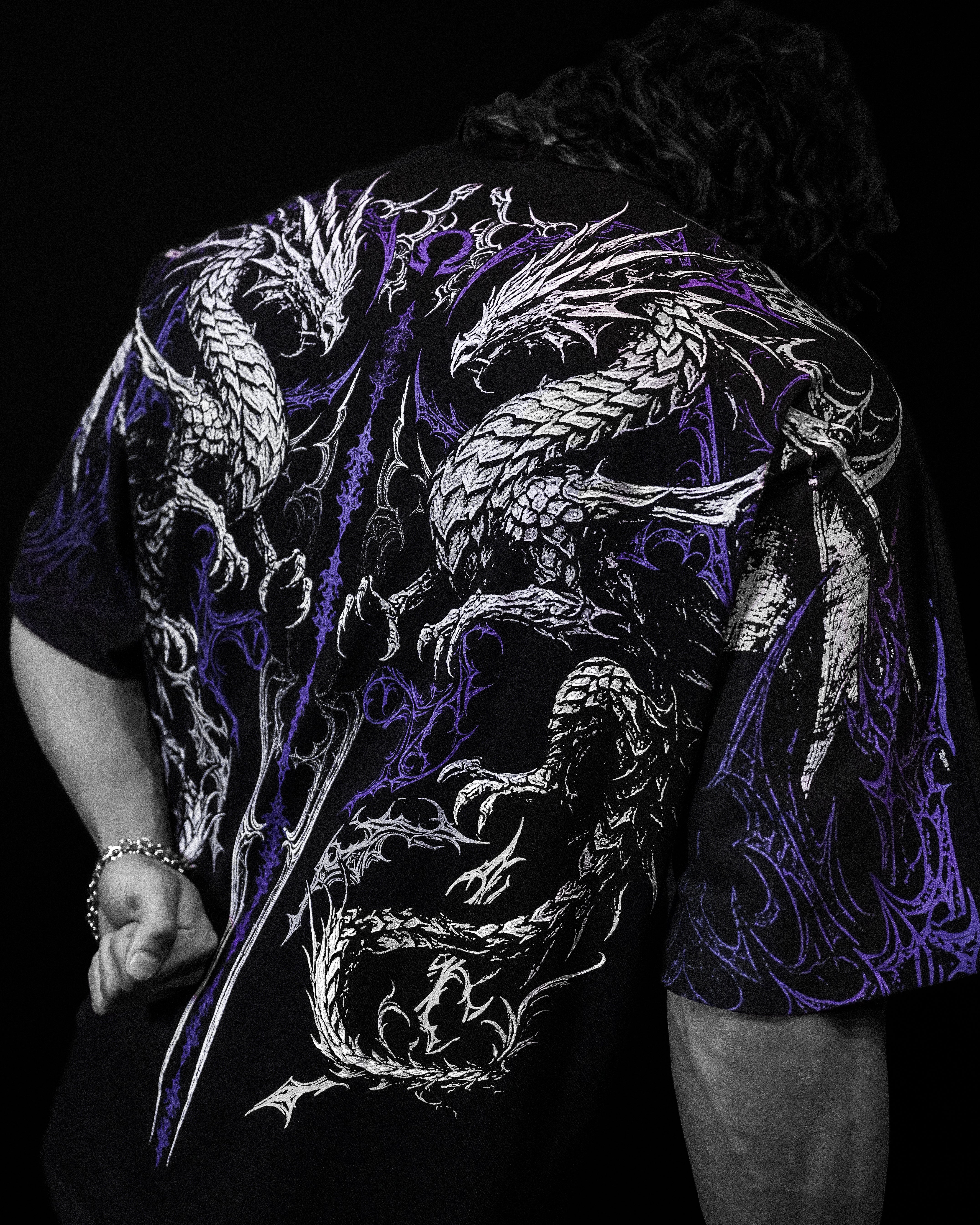 Dragon Blade Oversized T-SHIRT [HOLLOW PURPLE]-Coordom