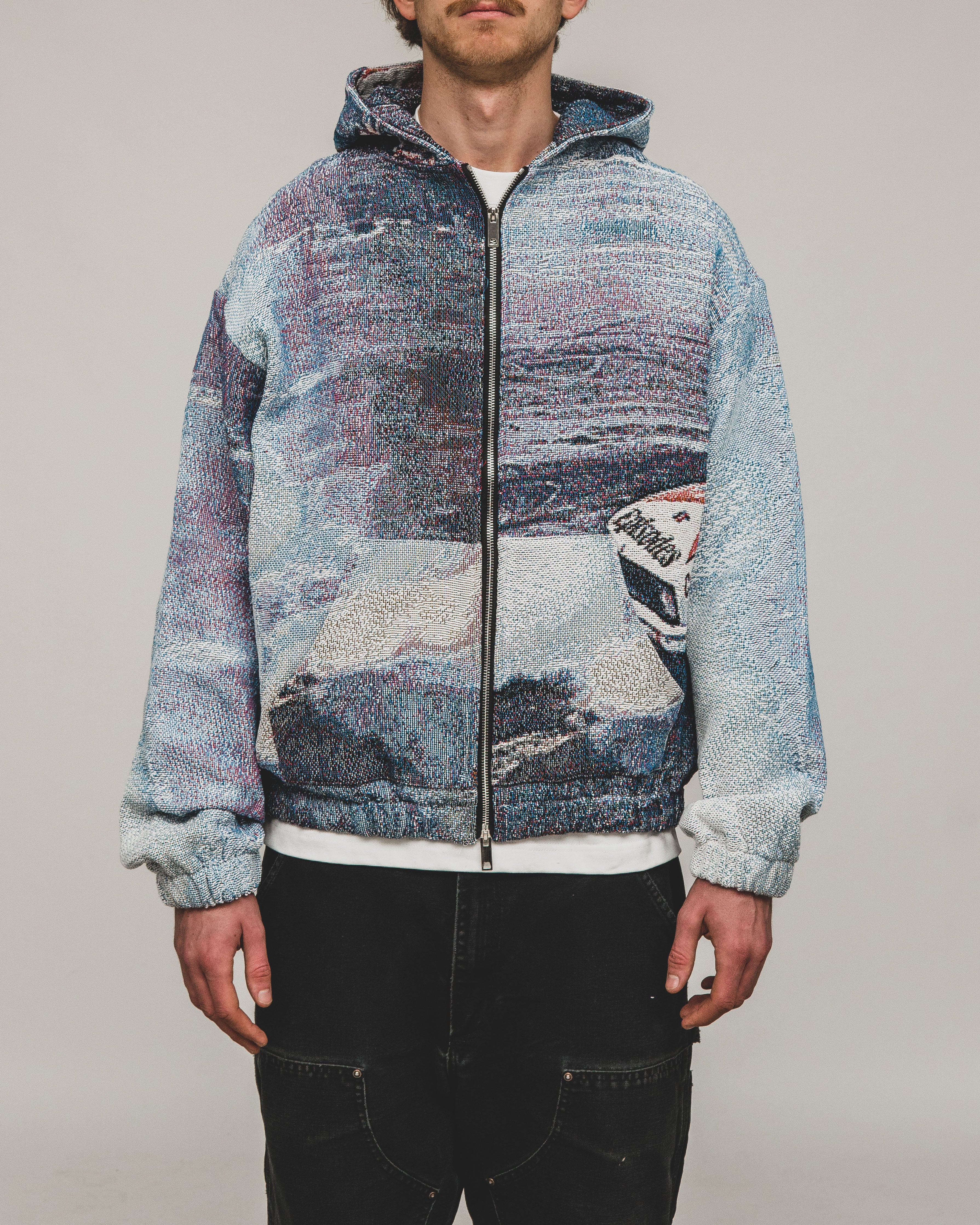 Tapestry Zip-Up Hoodie | Vintage Streetwear Oversized Casual Jacket-Coordom