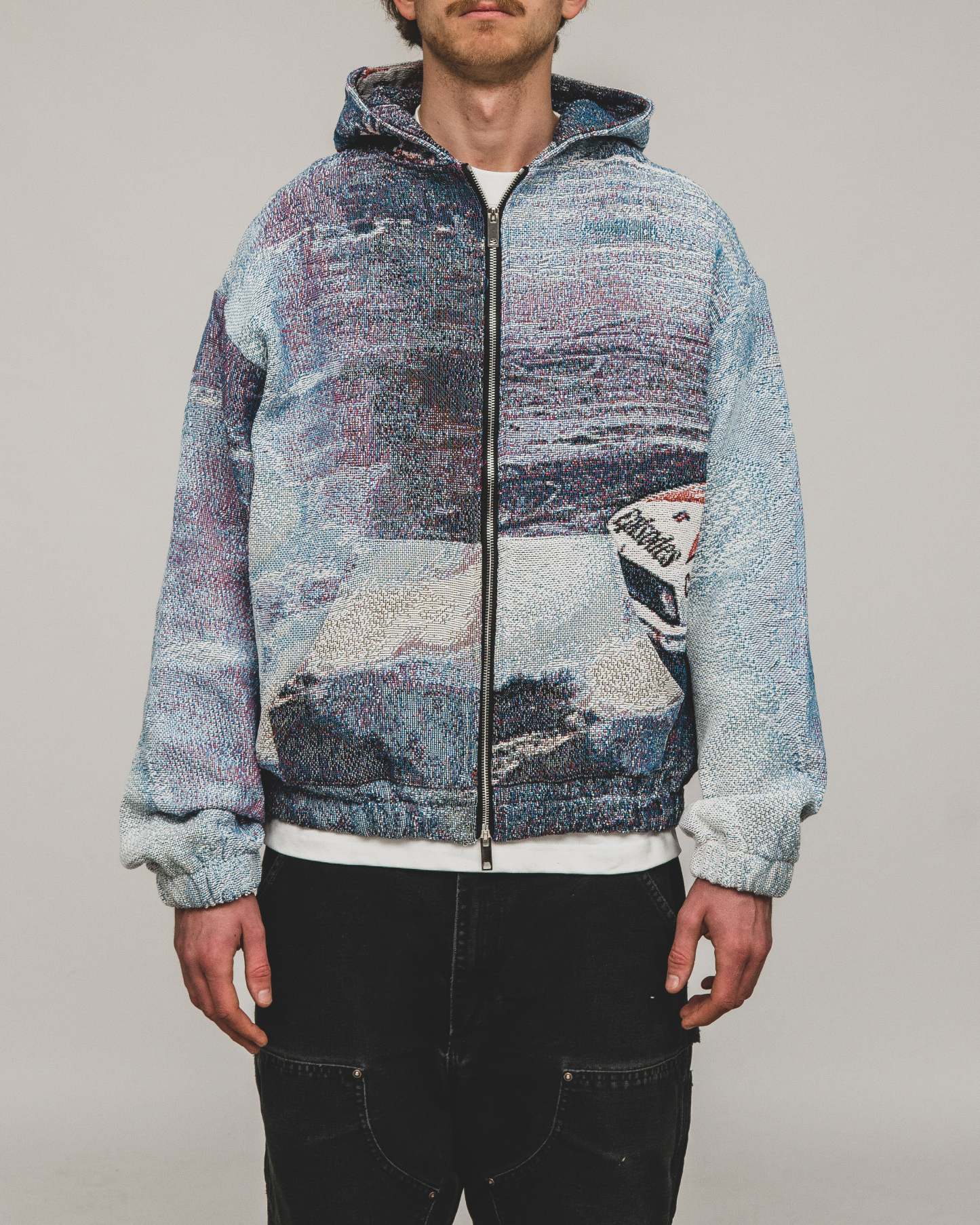 Tapestry Zip-Up Hoodie | Vintage Streetwear Oversized Casual Jacket-Coordom