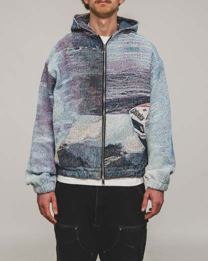 Tapestry Zip-Up Hoodie | Vintage Streetwear Oversized Casual Jacket-Coordom