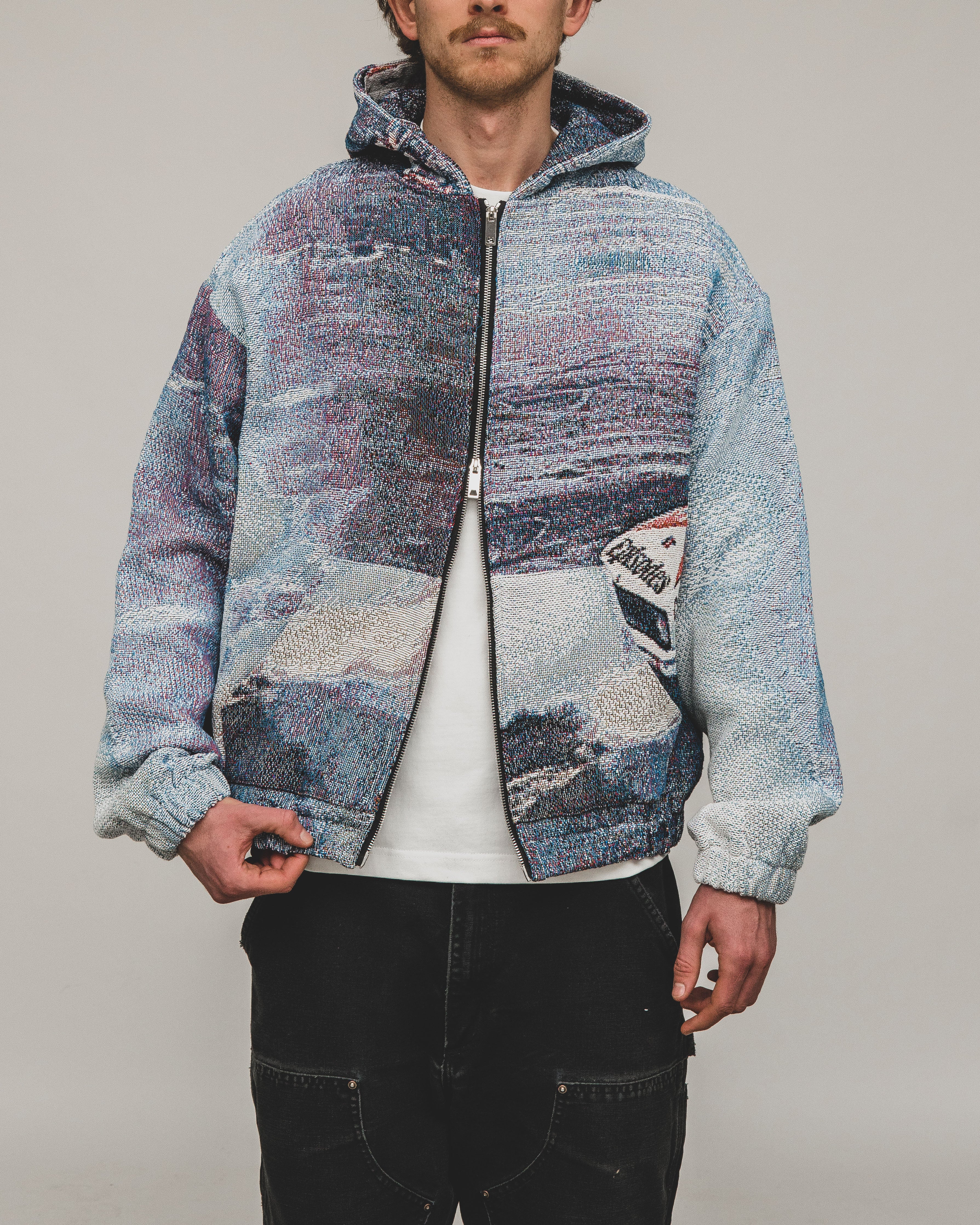 Tapestry Zip-Up Hoodie | Vintage Streetwear Oversized Casual Jacket-Coordom