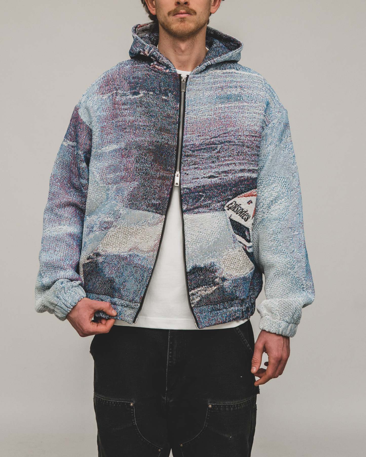 Tapestry Zip-Up Hoodie | Vintage Streetwear Oversized Casual Jacket-Coordom