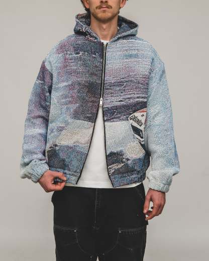 Tapestry Zip-Up Hoodie | Vintage Streetwear Oversized Casual Jacket-Coordom
