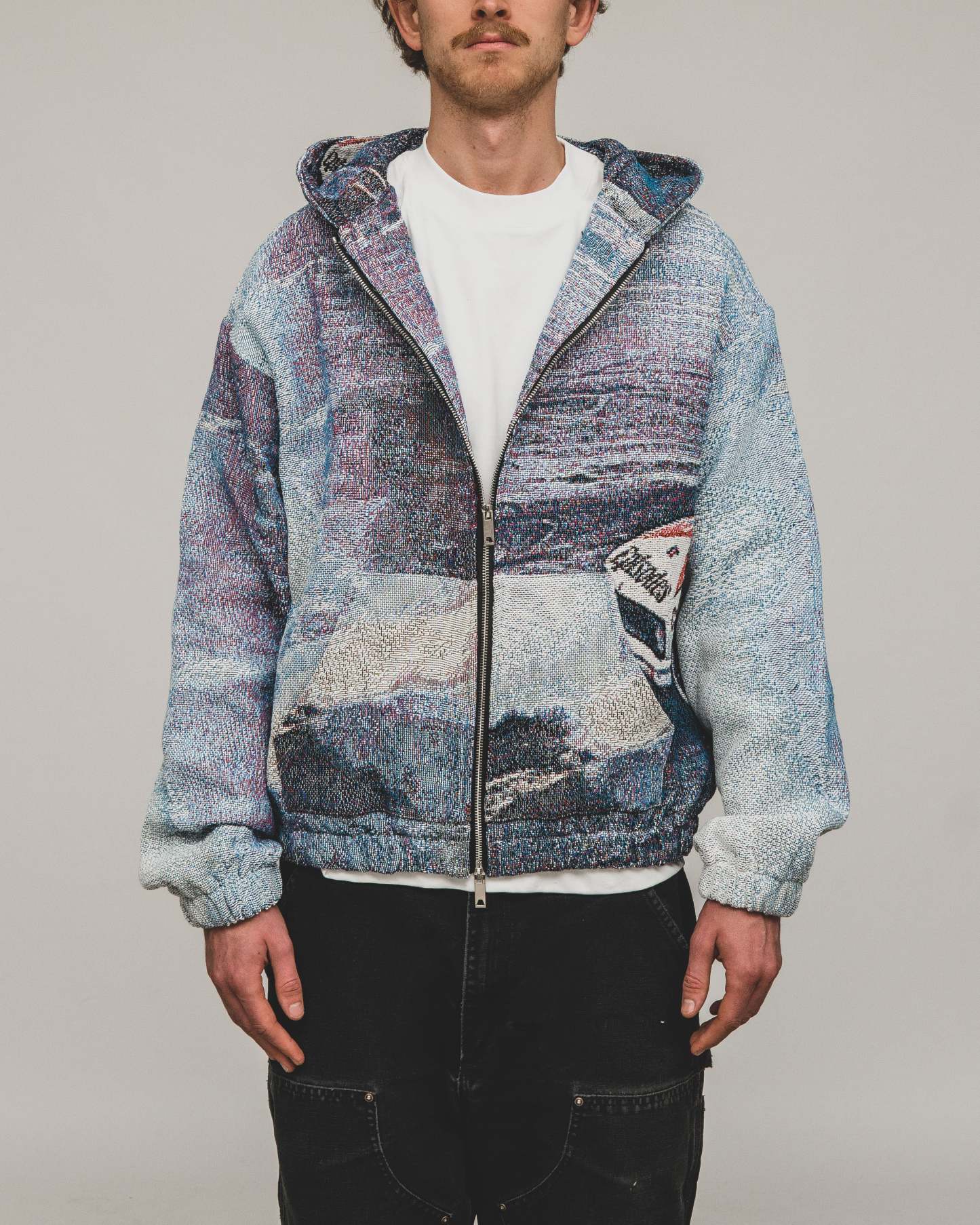 Tapestry Zip-Up Hoodie | Vintage Streetwear Oversized Casual Jacket-Coordom
