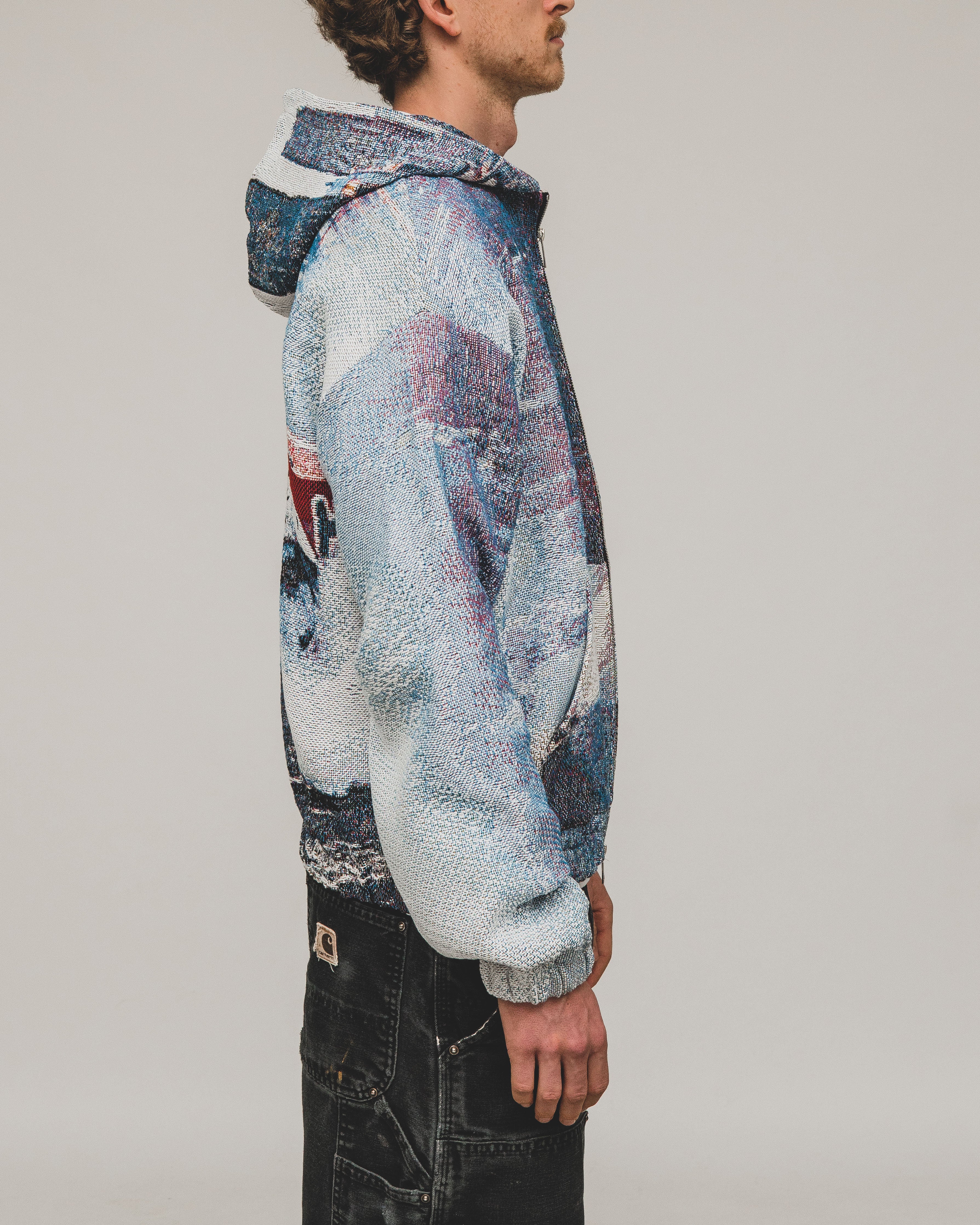 Tapestry Zip-Up Hoodie | Vintage Streetwear Oversized Casual Jacket-Coordom