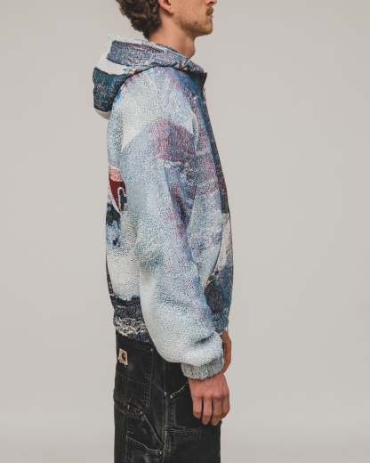 Tapestry Zip-Up Hoodie | Vintage Streetwear Oversized Casual Jacket-Coordom