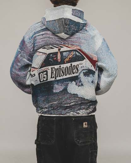 Tapestry Zip-Up Hoodie | Vintage Streetwear Oversized Casual Jacket-Coordom