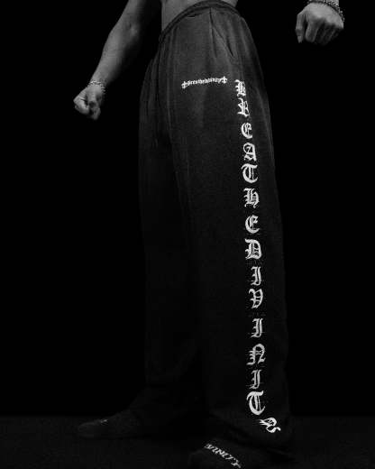 Elegant Uncuffed luxury sweatpants [SMOKE WASHED]-Coordom
