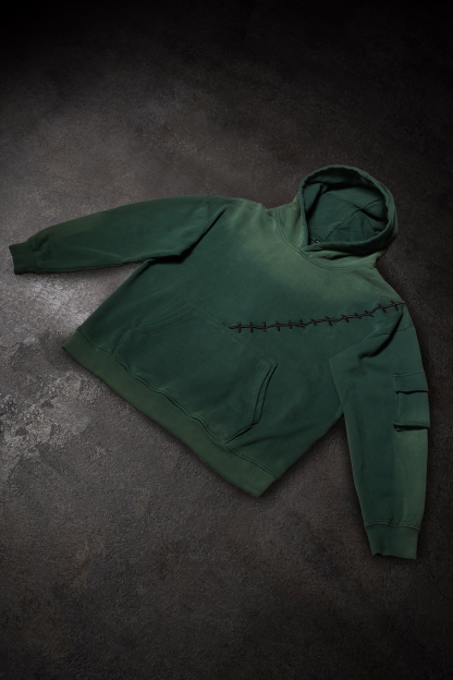 Ghost Katana Embroidery Hoodie-Coordom