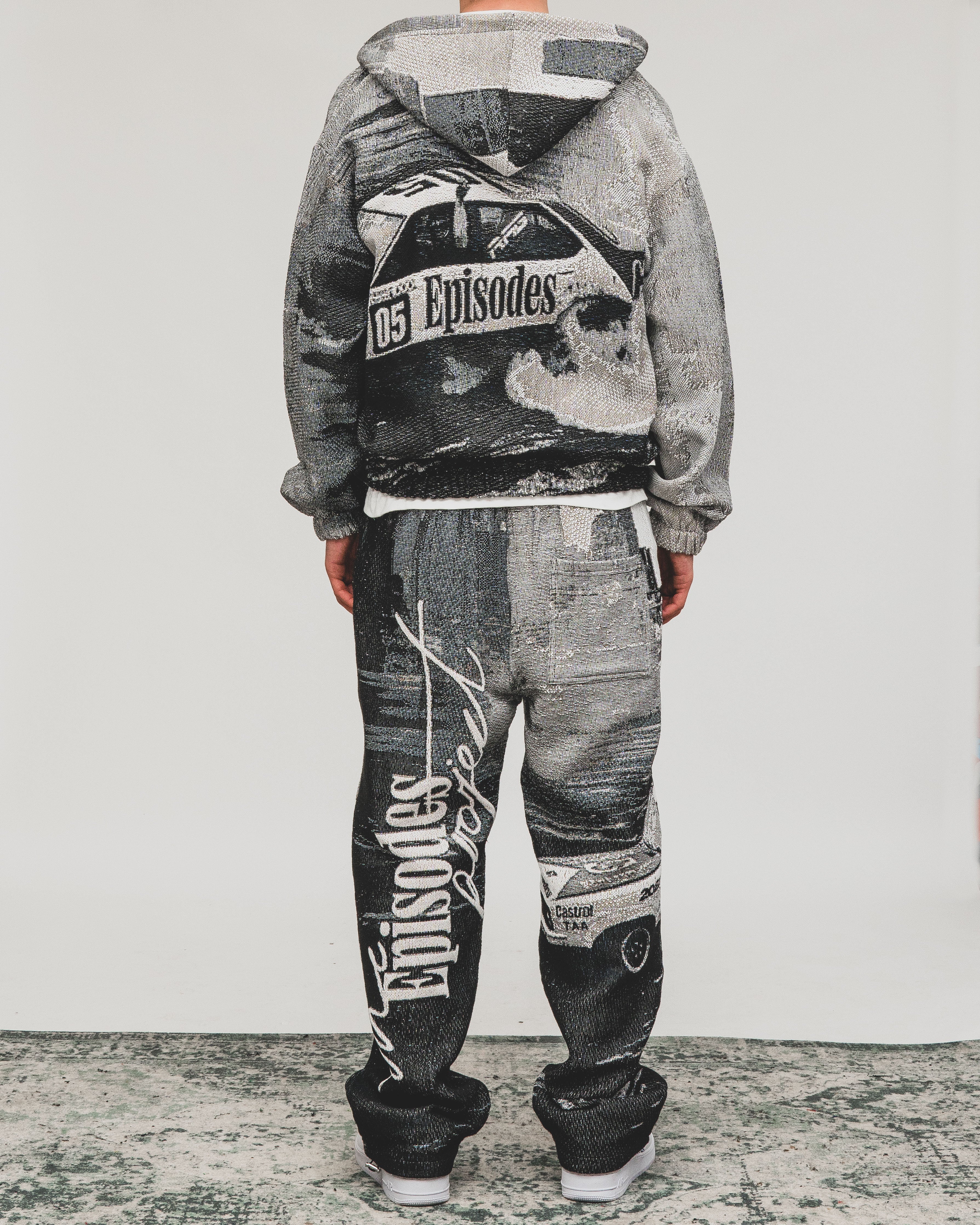 Tapestry Zip-Up Hoodie (MONO) | Vintage Streetwear Oversized Jacket-Coordom