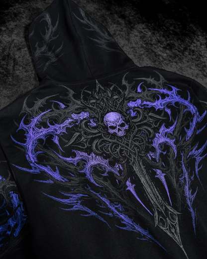 Heavenly Knight Oversized Zip-up Hoodie [DUSK]-Coordom
