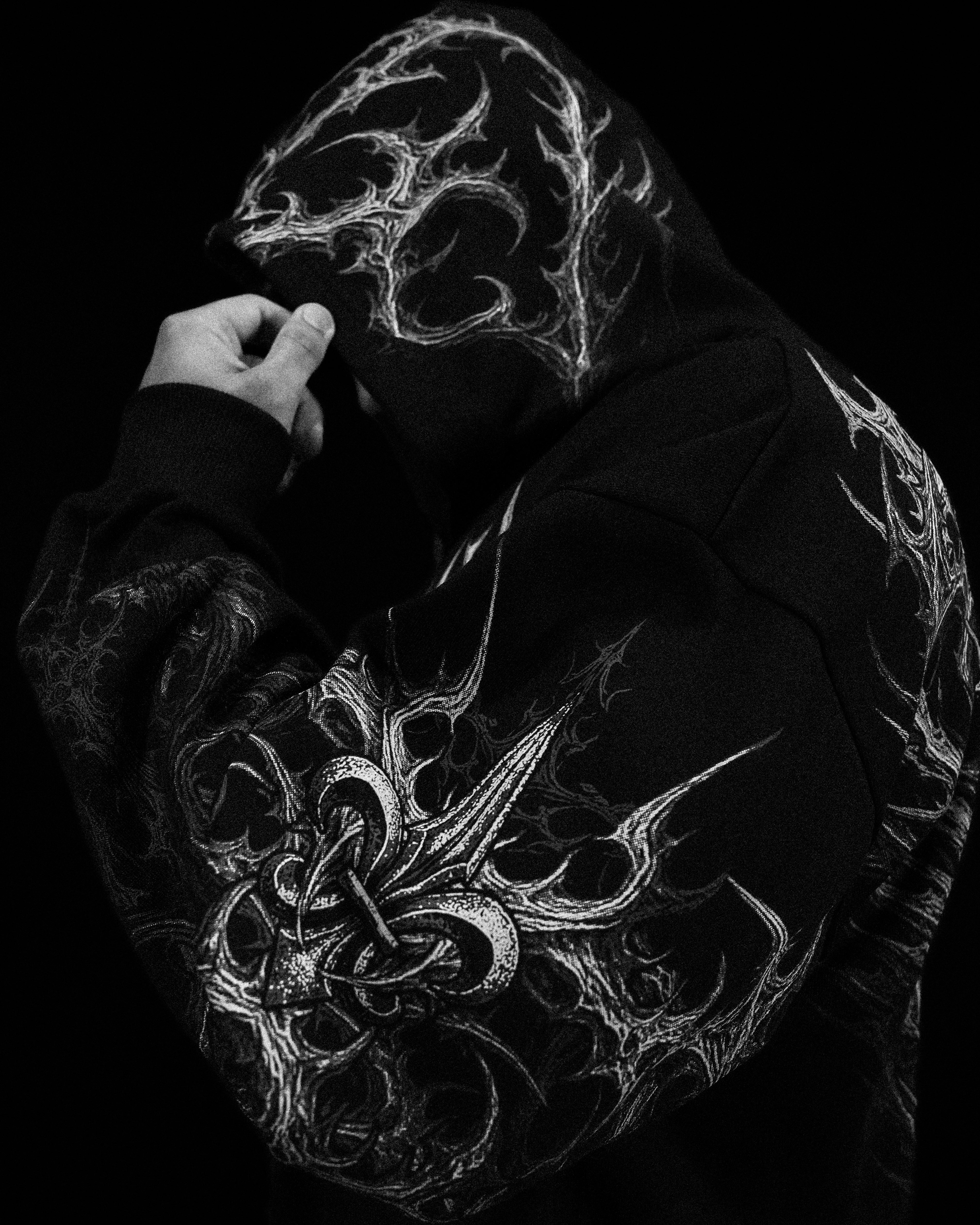 Heavenly Knight Oversized Zip-up Hoodie [MIDNIGHT]-Coordom