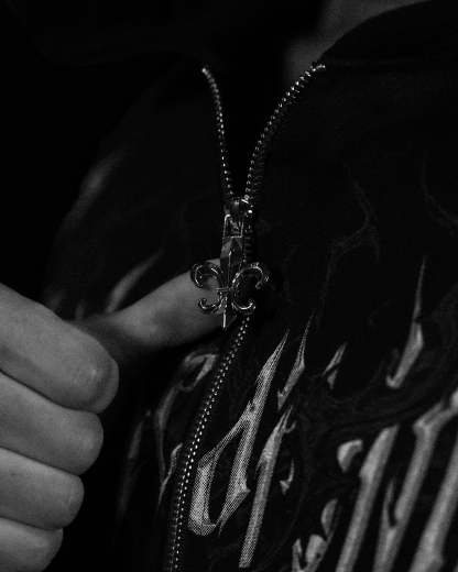 Heavenly Knight Oversized Zip-up Hoodie [MIDNIGHT]-Coordom