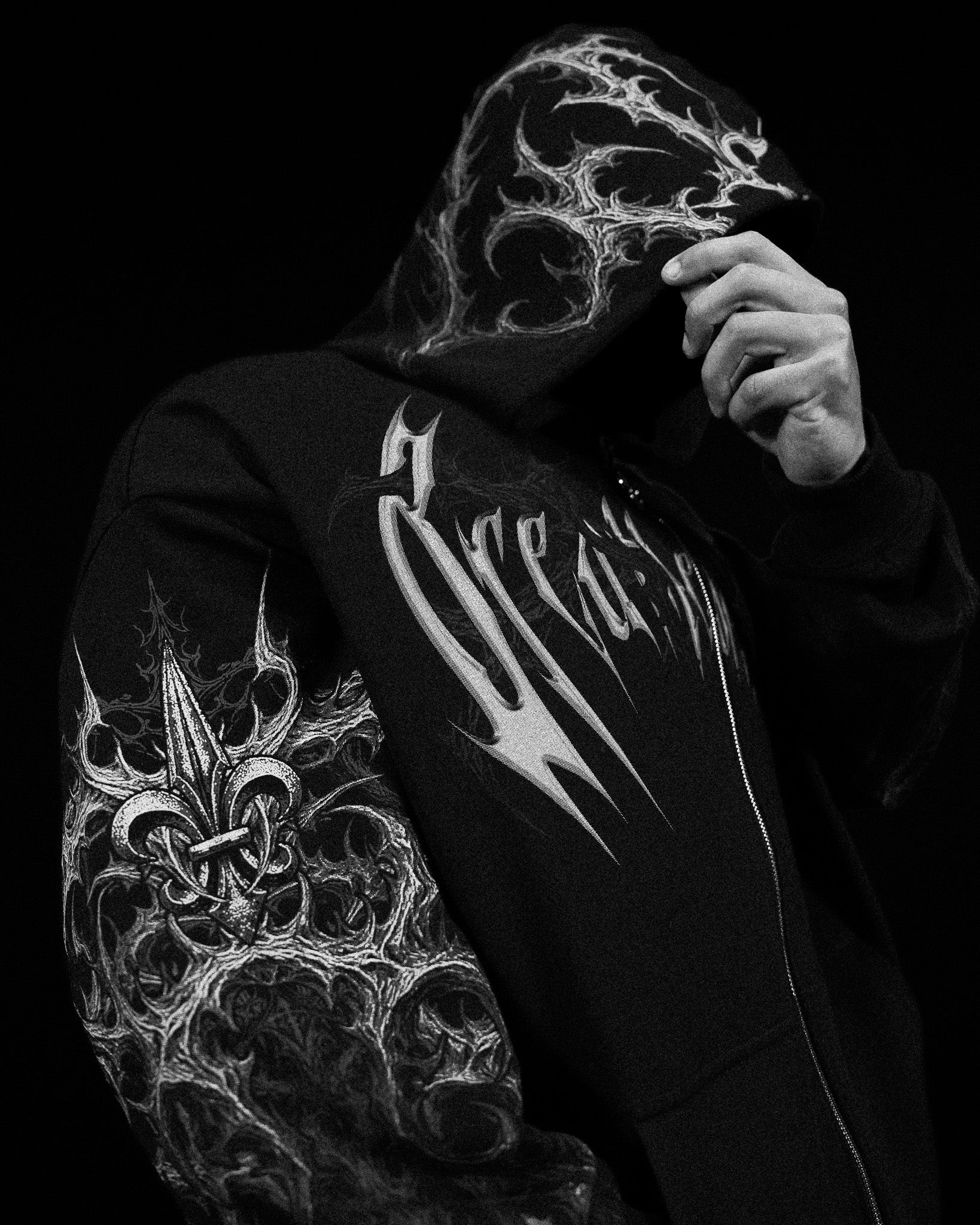 Heavenly Knight Oversized Zip-up Hoodie [MIDNIGHT]-Coordom